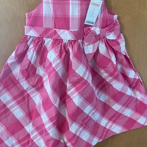 Gymboree girl dress plaid pink, sz 7